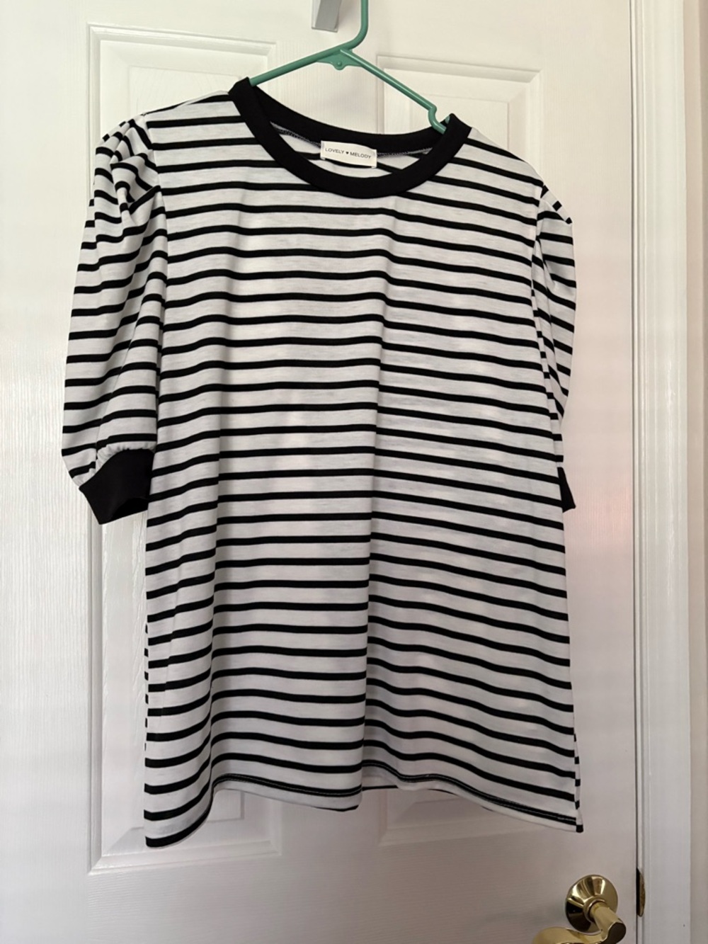 Lovely Melody Black & White Striped Tee